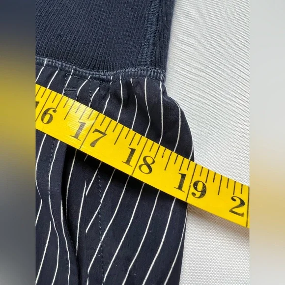 Theory Silk Pinstripe Maternity Jogger Pants - Picture 6 of 12